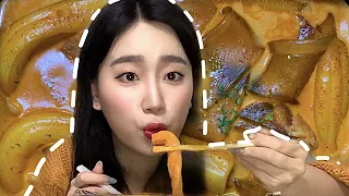 [ENG] 꾸덕꾸덕 배떡 로제떡볶이 먹방 / Spicy Rose Tteokbokki Mukbang