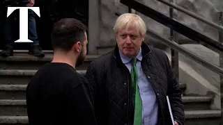 Boris Johnson meets president Zelensky on surprise visit to Ukraine