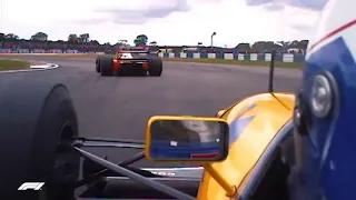 60fps F1 1993 Prost Chases Down Senna  Race Onboard  British Grand Prix