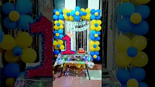 Easy and low budget birthday decoration Idea at home | simple balloon decoration #decoration #diy