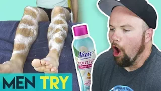 Men Try Nair - Hair Removal Spray Depilatory Cream