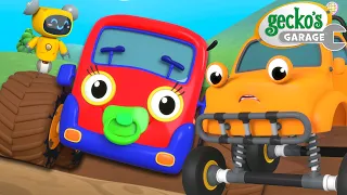 Baby Truck Monster Truck Mix Up! | Gecko's Garage | Truck Cartoons for Kids