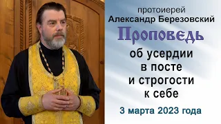 Проповедь об усердии в посте и строгости к себе (2023.03.03). Протоиерей Александр Березовский