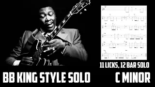 BB King Style Solo C Minor 12 Bar Blues