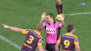 Ben Cummins wrongly sin bins Matt Gillett (Round 25, 2014)