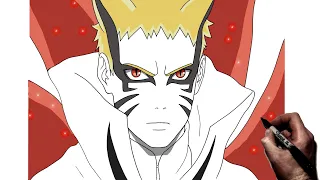 How to Draw Baryon Naruto (Close Up) | Step By Step | Boruto