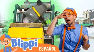 Blippi recicla con los camiones de la basura | Blippi en Español | Videos Educativos