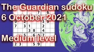 Sudoku solution – The Guardian 6 October 2021 Medium level