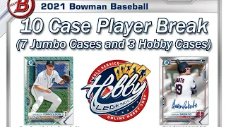 CASE #1 of 10   -   2021 BOWMAN 10 CASE (7 JUMBO + 3 HOBBY) PLAYER BREAK   eBay 04/30/21