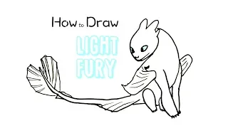How to Draw Light Fury from How to Train Your Dragon 3