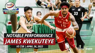 NOTABLE PERFORMANCE: James Kwekuteye | San Beda Red Lions vs CSB Blazers | April 26, 2022