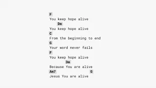 You keep hope alive - Jesus, you are alive GUITAR CHORDS CAPO3