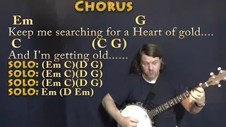 Heart of Gold (Neil Young) Banjo Cover Lesson in G with Chords/Lyrics