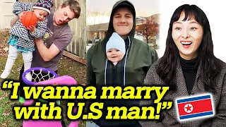 North Korean mom reacts to Gentle American fathers for the first time!