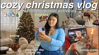 cozy christmas vlog ☃️❄️ december days, christmas shopping, aesthetic winter activities + baking