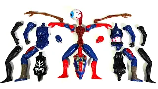 Merakit Mainan Spider-Man vs Siren head vs Venom dan Captain America Avengers Superhero toys