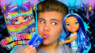 ГИГАНТИКА и СЛАЙМЫ ВНУТРИ! 🌈 Модная большая кукла Poopsie Rainbow Surprise Blue Sky Бига Егоров