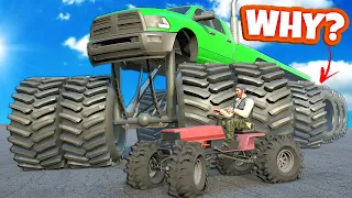 I Crushed My Friend with the WEIRDEST MONSTER TRUCK in Snowrunner Mods!