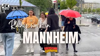 Manheim Germany 🇩🇪 Awesome Weather Rain Walk 4k 60fps