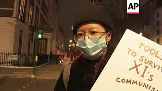 Protesters in London show solidarity with people in China