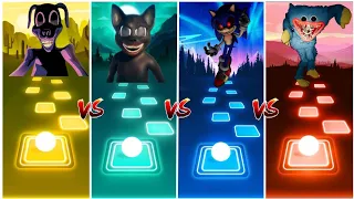 Huggy Wuggy vs Sonic Exe vs Cartoon Cat vs Cartoon Dog - Tiles Hop EDM Rush