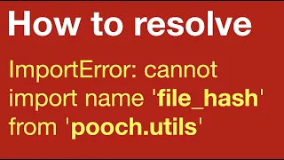 How to resolve ImportError: cannot import name 'file_hash' from 'pooch.utils'