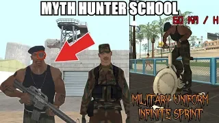 How to get MILITARY TRAINING UNIFORM | Infinite Sprint in GTA San Andreas - Myth Hunter School #4