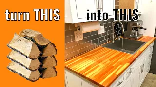 I Turn Firewood Into a Butcher Block Counter Top