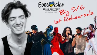 Kostis Reacts to the Big 5 + Ukraine 1st rehearsals for Eurovision 2023!