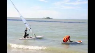 Windsurfing X SUP , New sport invented by Dennis and Raymond at Penang , Malaysia