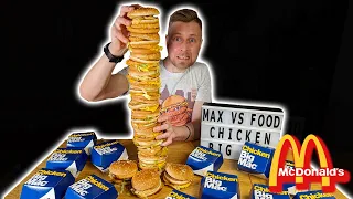 MOST BIG MACS EVER EATEN! CHICKEN VERSION! 8,000 CALORIE MCDONALD'S FOOD CHALLENGE | Max vs Food