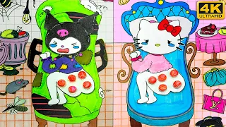 [💥paperdiy💥] POP THE PIMPLES | Care tips | Kuromi and Hello Kitty 💰 Poor vs Rich ⭐️여드름 짜기 종이놀이