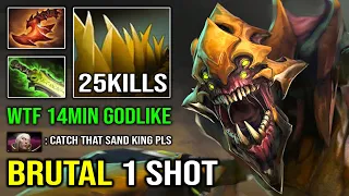 14MIN GODLIKE Solo Mid Sand King 100% Annoying Burrowstrike with 1 Shot Epicenter Dota 2