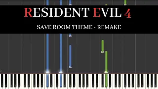 Resident Evil 4 REMAKE - Save Room Theme - EASY Synthesia Piano Tutorial