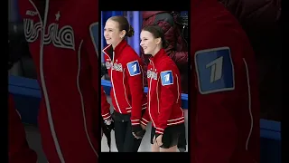 Alexandra Trusova and Anna Shcherbakova holding hands together hope they will always have each other