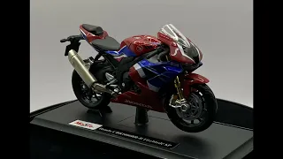 Honda CBR1000RR-R Fireblade SP 2020 in red / blue, 1:18 scale motorbike model from  Maisto