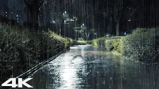 Deep Sleep Instantly With Soft Rain On Walkway At Night 😴Relaxing Rain Sounds For Sleep & Stress