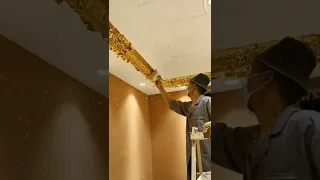 your thoughts🤔💭 colouring gold cotting to ceiling ||😱😱😱🤩🤩 || #gold #actor