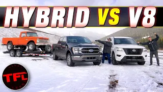 SUV versus Pickup Truck on the World's Toughest Towing Test - Does The Ford F-150 Hybrid Beat a V8?