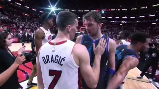 Luka Doncic & Goran Dragic Exchange Their Jerseys | Mavericks vs Heat - March 28, 2019