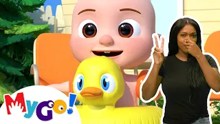 Swimming Song | MyGo! Sign Language For Kids | CoComelon - Nursery Rhymes | ASL