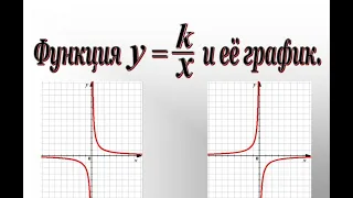 Алгебра 8 класс. Тема: "Функция у=к/х, её график".