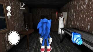 Playing as Sonic the Hedgehog in Granny's Old House | Sewer Escape Mod