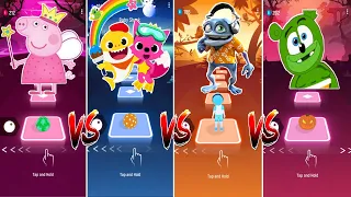 Peppa Pig vs Crazy Frog vs Baby Shark vs Gummy Bear || Tiles Hop Edm Rush!