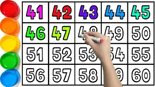 Coloring Page ||| Painting Numbers 41 to 60 Easy Step by Step for Kids - Ks Art