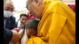 Long live your Holiness #a young Tibetan girl recites a very heart touching poem for His Holiness.