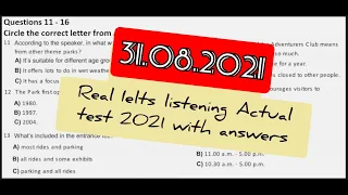 IELTS Listening Actual Test 2021 with Answers | 31.08.2021