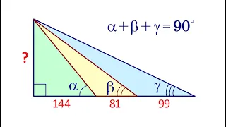 Найдите катет прямоугольного треугольника ★ Красивая геометрия ★ Попробуй решить сам