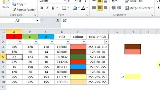 Excel background cell color