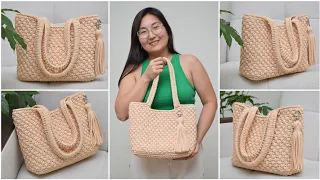 Easy to Crochet Tote Bag of 2 Skeins of Yarn Crochet pattern